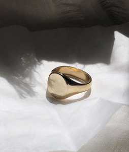 Plain Engraved Signet Pinky <b>Rings</b> Custom 14K Solid Gold Oval Delicate Personalized Monogram Fine Jewelry For <b>Men</b> Women Wholesale - Product Image 1