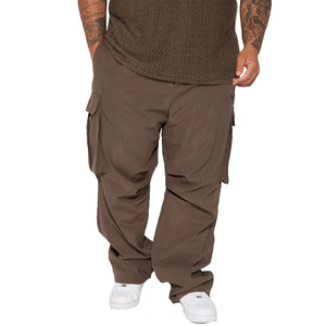 Customized Men <b>Brown</b> Cargo Pants Custom Drawstring Multi Pocket Utility Trousers Casual Streetwear Outdoor Workwear <b>Jogger</b> Pants - Product Image 4