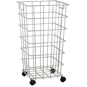 Panier à linge roulant moderne en fer doré, chariot de rangement en fil métallique moderne avec roues universelles pour la maison et l'hôtel - Product Image 4