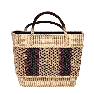 Bolso Tote de Mujer con Rayas Negras a la Moda, Diseño Minimalista, para Viajes Diarios Casuales, Viajes a la Ciudad, Verano, Proveedor Indio, Bolso Elegante - Product Image 1