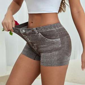 Nuevos shorts vaqueros de mujer transpirables de cintura alta, sexys, estilo motero y urbano, con cordón deshilachado, color liso, para verano - Product Image 4