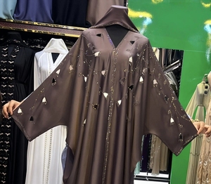 New2026 Selling Abaya Modest Dubai Beaded Sequined <b>Long</b> Sleeve Abaya Muslim Traditional Handmade Wedding Women Breathable V Neck - Product Image 1