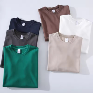 T-shirt décontracté d'été à manches régulières en tissu non tissé pour homme, 100% coton, respirant, léger, pour un usage quotidien - Product Image 4