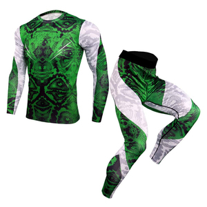 Nuevo Conjunto Deportivo de Compresión Unisex para Invierno, 2 Piezas, Manga Larga, Transpirable, de Secado Rápido, Elástico y Ligero, para Artes Marciales - Product Image 1