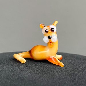 Figurine de chat orange en verre soufflé à la main de Murano, thème animal, sculpture décorative artisanale - Product Image 5