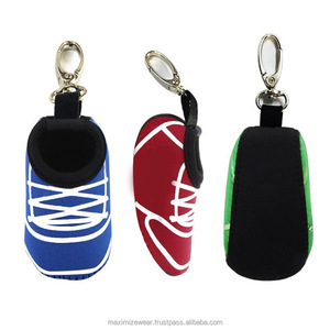 Bolsa de pelota de golf de nailon y neopreno personalizada al por mayor, gancho impermeable de cuero PU para dos pelotas, riñoneras deportivas, uso - Product Image 1