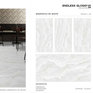 Azulejo de Porcelana Brillante de Gran Formato Premium 600x1200, Superficie Pulida, para Paredes y Pisos, Diseño Moderno para Interiores y Exteriores - Product Image 1