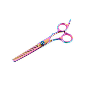 Ciseaux de coiffure professionnels en acier inoxydable arc-en-ciel, ciseaux à effiler personnalisés avec anneaux de maintien amovibles - Product Image 1