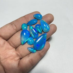 Ethiopian Blue Opal Pryba Color Natural Opal Loose Cabochon Pear Cut Precious Gemstone for Jewelry Making Collection - Product Image 4