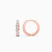 Créoles scintillantes en diamant rond pour enfants avec diamants de laboratoire de 0,11 carat en or jaune 9K, or blanc, or rose