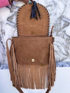 Bolso de Hombro de Cuero con Patrón Occidental y Pelo de Vaca, Estilo Bohemio con Flecos, Bolso Elegante de Piel de Vaca Pequeño, ¡Gran Venta! - Product Image 2