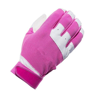 Gants d'équitation roses pour femmes, respirants, en maille, avec grip en cuir rembourré, pour sports de plein air, gants de frappe OEM - Product Image 5