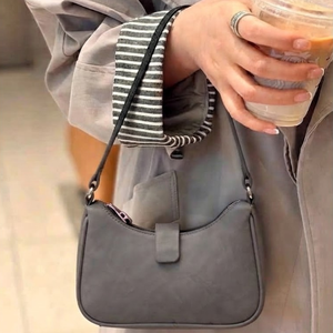 Bolso Bandolera de Piel Sintética Gris para Mujer, Bolso de Hombro con Cierre de Cremallera, Portátil, para Uso Diario - Product Image 2