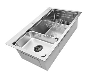 Fregadero de cocina de acero inoxidable 304 con relieve, un solo tazón, superficie cepillada, precio mayorista de fábrica de Vietnam - Product Image 4