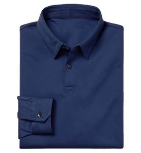 Polo de manga larga con cuello vuelto para hombre, ropa sólida de calidad exportada, hecha en Bangladesh - Product Image 1