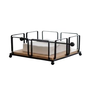 Wholesale Elegant Gold-Plated Metal Napkin Dispenser Square Wire <b>Paper</b> <b>Tissue</b> Holder for Hotel Kitchen Home Hotel Decor - Product Image 4