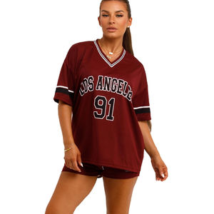 Men's Plus <b>Size</b> Oversized Maroon Two Piece Set American <b>Football</b> Jersey Top Number 91 Print Matching Shorts Breathable - Product Image 6