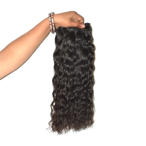 Cheveux indiens 100% naturels Remy vierges, double tirage, sans cuticules alignées, coupés à plat, bouclés, pointes épaisses, vente en gros - Product Image 1