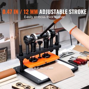 Fustellatrice Manuale per Macchina Tagliacuoio, Piastra per Goffratura 11 x 5.5, Corsa di Pressione 0.47, Doppia Guida, Utensili per Punzonatura Pelle - Product Image 6
