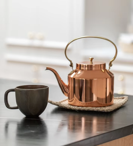 <b>Copper</b> Teapot Round Shape Tableware Antique Style Kitchen <b>Utensil</b> for Kitchen - Product Image 4