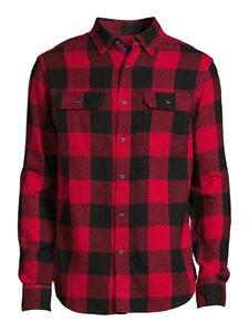 Men's Red Black Plaid <b>Flannel</b> Shirt Full Sleeve Button Down Casual Cotton Checkered Autumn Wear - Product Image 3