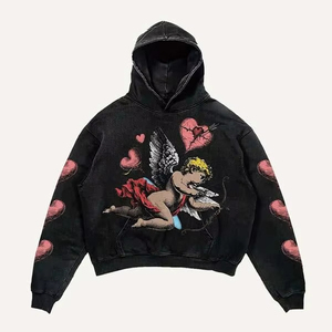 Sudadera con Capucha Térmica Extra Grande de Invierno, 100% Algodón, Bordada, con Diseño 3D de Ángel Cupido, Multidiseño, Tipo Canguro, de Alta Calidad - Product Image 3