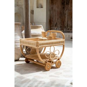 Elegant Handmade Rattan Beverage Cart With Storage Rack For Wedding Event And Party Decoration Furniture - Product Image 1
