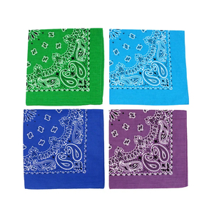 Green Cotton Bandana <b>Square</b> <b>Scarf</b> Digital Printed Paisley Pattern Multifunctional Casual Style Four Seasons Use Breathable - Product Image 6