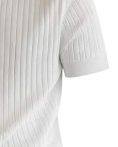 Polo de Manga Corta con Cierre de Cremallera de Cuarto, Blanco, con Cuello en Contraste, Tejido de Punto, Personalizado para Hombre, Fabricante Personalizado, Ropa Casual de Verano - Product Image 5