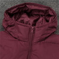 Doudoune longue à capuche unisexe, chaude pour l'hiver, en polyester matelassé, nylon, décontractée, respirante, coupe-vent, couleur unie, fermeture éclair