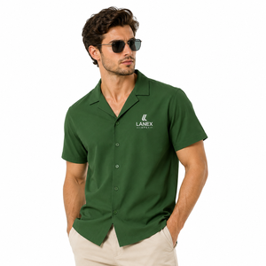 Chemise hawaïenne florale tropicale personnalisée pour homme, légère en polyester, col camp, boutonnée, pour l'été, la plage, les vacances, les stations balnéaires, OEM - Product Image 1