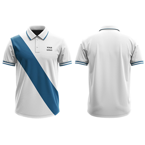 เสื้อยืดลำลองผู้ชายแบบสั่งทำพิเศษ ผ้าโพลีเอสเตอร์ 100% พิมพ์ลายแบบระเหิดด้วยความร้อน ผ้าถักเจอร์ซีย์ลายทาง ติดกระดุมด้านหน้า แขนสั้น - Product Image 1