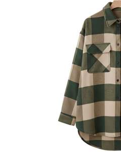 Camisa de Franela a Cuadros Personalizada para Hombre, Verde Beige, Manga Larga, con Botones, Estilo Casual, Chaqueta a Cuadros, Ropa Cálida de Invierno, Venta al Por Mayor - Product Image 3