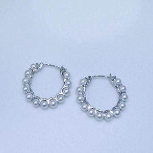 New Zhuji Natural 3-4mm Round Flawless Aurora Multi Freshwater <b>Pearl</b> <b>Earrings</b> Unique Design Sense - Product Image 2