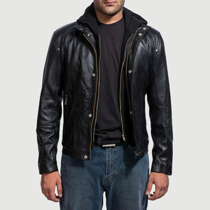 Best Price Quality Hood Leather <b>Jacket</b> Custom Fashion Leather <b>Jacket</b> For <b>Men</b> Made In Pakistan Fashion Leather <b>Jacket</b> - Product Image 6