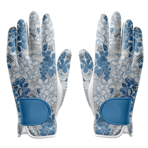 Gants de golf sportifs antidérapants à doigts entiers de couleur unie pour hommes, respirants, en cuir PU véritable avec logo personnalisé - Product Image 1