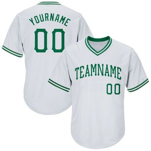 Maillot de baseball personnalisé blanc à col en V pour homme, manches courtes, impression du nom de l'équipe, vêtements de sport en polyester anti-humidité - Product Image 5