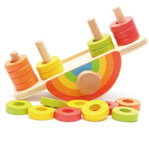 Juguete Apilable de Anillos de Madera y Bambú para el Aprendizaje de los Niños Pequeños - Product Image 4