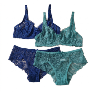 Ensemble soutien-gorge sexy en dentelle florale sans bretelles pour femme, avec bonnets 3/4 ultra-fins, sans rembourrage, à armatures et effet push-up - Product Image 3