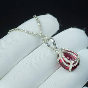 จี้ทับทิมสีแดงเดือนกรกฎาคม สร้อยคอเงินแท้ 925 ของขวัญวันครบรอบวันเกิด เครื่องประดับสำหรับเธอ - Product Image 4