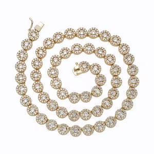 Premium Hip Hop Moissanite Tennis Necklace Round Brilliant Cut Luxury <b>Chain</b> Jewelry for Men Women Gift - Product Image 6