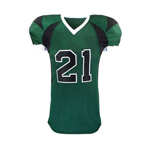 Conjunto de Uniforme de Fútbol Americano para Hombre, Verde y Negro, Cuello en V, Manga Corta, Malla Transpirable, Número 21 - Product Image 4