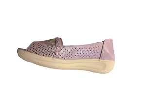 <b>Womens</b> Mauve Pink Perforated <b>Slip</b> On Flats Round Toe Embroidered Casual Walking Shoes Lightweight Daily Wear Footwear - Product Image 2