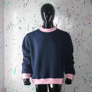 BLUE <b>Mock</b> <b>Neck</b> Sweatshirt 100% Applique Embroidery wide <b>neck</b> Sweatshirt Finer Threads - Product Image 3