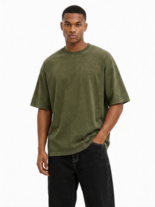 Personalised Logo Loose Fit men's <b>shirts</b> DTG Artwork Tonal Embroidery Wholesale Oversized T-<b>Shirt</b> Vintage Washed Cotton Tee OEM - Product Image 2
