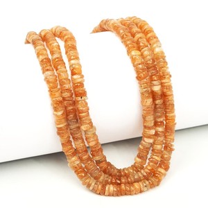 Cuentas sueltas de piedra solar natural lisas en forma de neumático Heishi de 4-5 mm, cuentas de piedra solar para fabricación de joyas, suministros de manualidades al por mayor - Product Image 2
