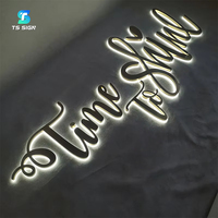Lettres en acier inoxydable de qualité supérieure avec éclairage halo, enseigne rétroéclairée pour les boutiques haut de gamme, logo de marque rétroéclairé par LED