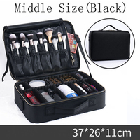Valise de maquillage professionnelle personnalisée en PU avec trolley, sac de voyage pour cosmétiques, porte-pinceaux, vente en gros