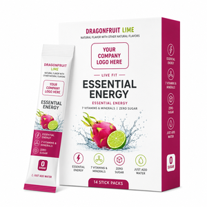 Bebida Energética en Polvo Sin Azúcar para Adultos, Marca Privada OEM, en Sobres Individuales, Sabor a Pitaya y Lima - Product Image 1