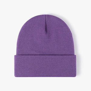 Unisex Beanie Hat Solid Color Ribbed Knit <b>Winter</b> <b>Cap</b> Casual Wear 56-58CM Head Circumference Acrylic Material - Product Image 5
